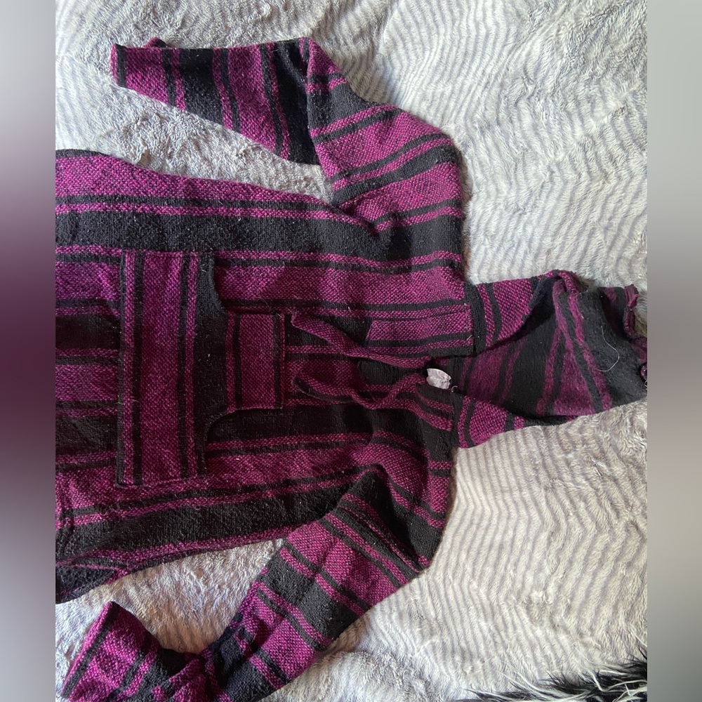 Purple pullover poncho